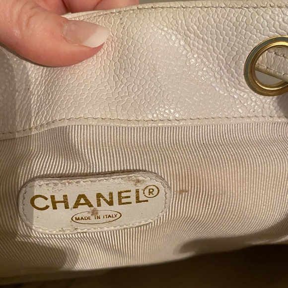 Vintage White Authentic Chanel Backpack - Picture 5 of 7